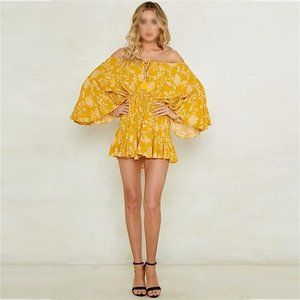 Women's Floral Print Tie Waist Jumpsuit Bottom